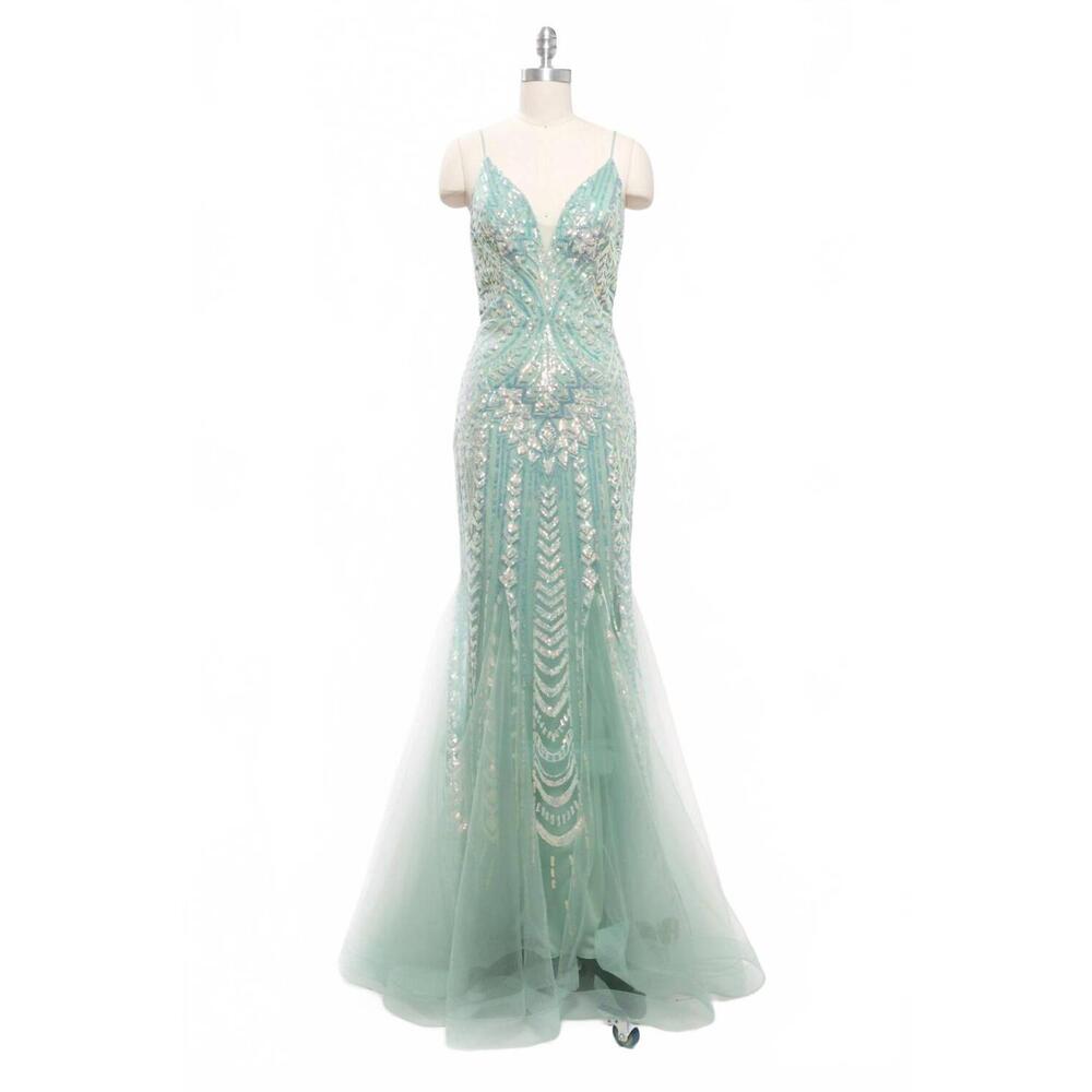 NEW COYA COLLECTION women's francique gown in sage green